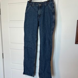 Carhartt Women's Straight-Leg Jeans in Dark Blue